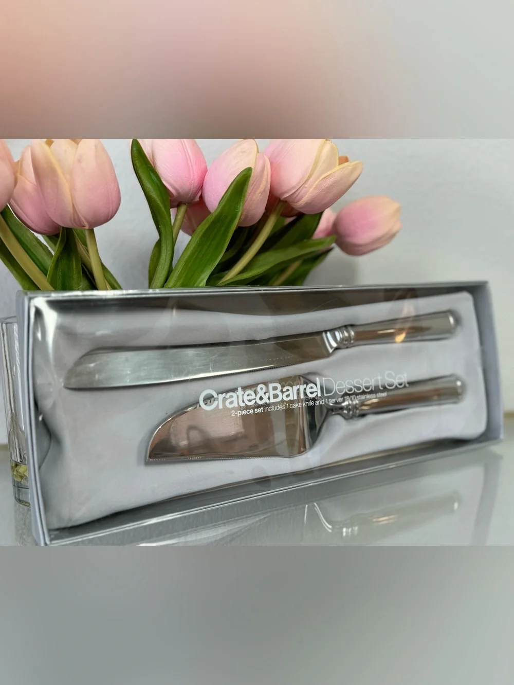 Crate & Barrel by Lenox Stainless Cake Knife & Server Set